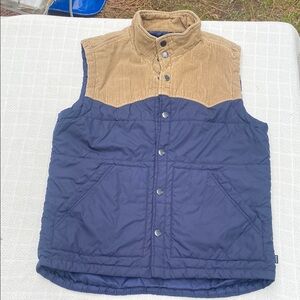 Union Sea/WA Men's Blue and Tan Quilted Vest💙 Medium